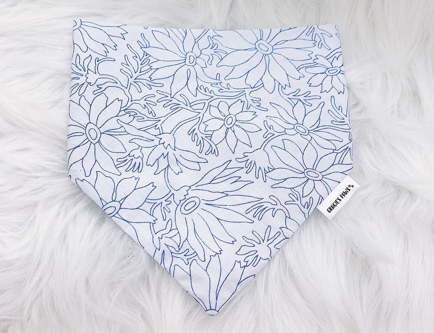 White Floral Bandana